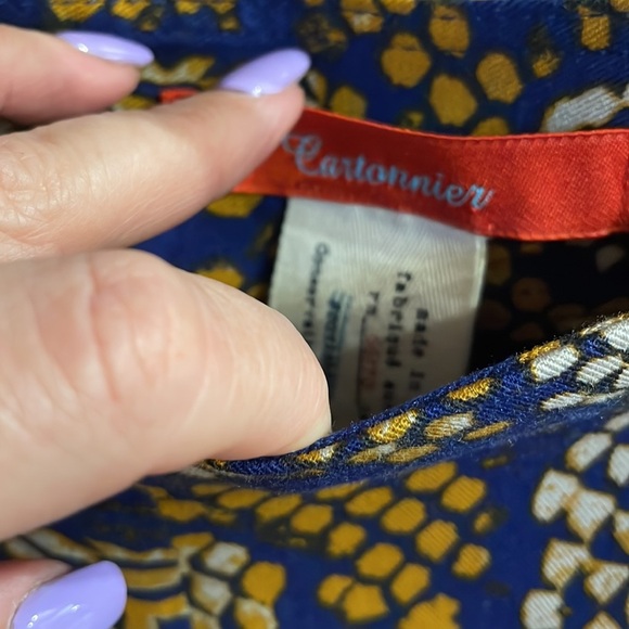 Cartonnier Anthropologie Collete Sampa wide crop pants snakeskin blue yellow 8 - Picture 6 of 17